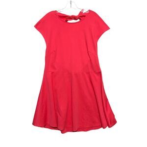 Gap Pink Fit & Flare Dress Sz 18 Open Back Tie Neck Spring Vacation Feminine NWT